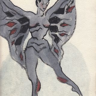 Costume design for 'The Wasps' by Greg Hannas. Courtesy Judith and Wendy Lowe.