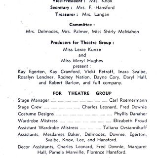 BTQ 1961 Committee & Theatre Group
