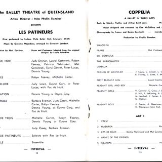 Cast list 'Les Patineurs' & 'Coppelia'