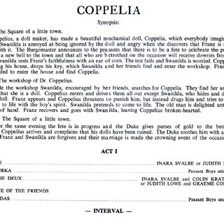 'Coppelia' cast
