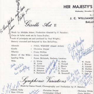Autographed cast list