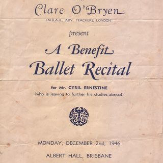 A Benefit Ballet Recital for Cyril Ernestine, 1946. Courtesy QPAC Museum