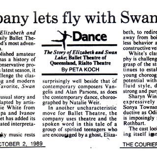 Review by Peta Koch. The Courier Mail, 2 October 1989.