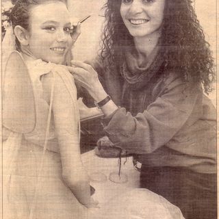 Co-Artistic Director Louise Hellewell with Dew Fairy Shannon Sawyer. The Toowoomba Chronicle, 23 June 1994.