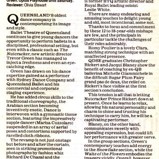 Review by Olivier Stewart. The Courier Mail, 18 January 2002.