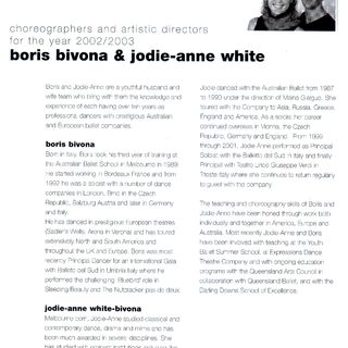 Artistic Directors Jodie-Anne White & Boris Bivona
