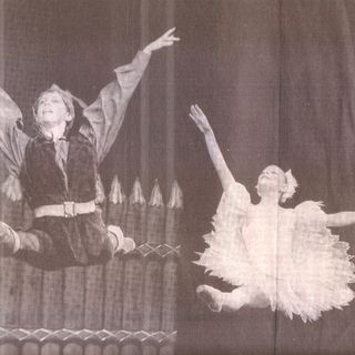 Shae Wright as Peter Pan & Sara Luppino as Tinkerbell in The Courier Mail, 15 January 2003.