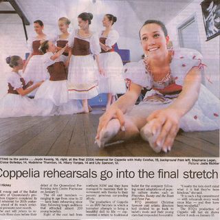 Jayde Koenig and others in rehearsal. The Courier Mail, 18 December 2006.